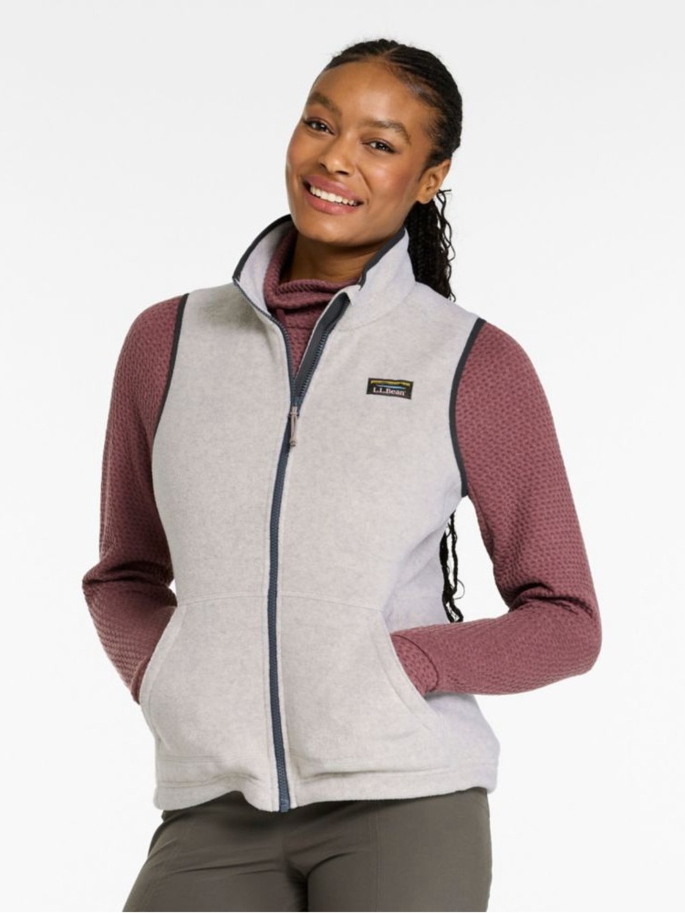 L.L. Bean Light Gray Fleece Vest